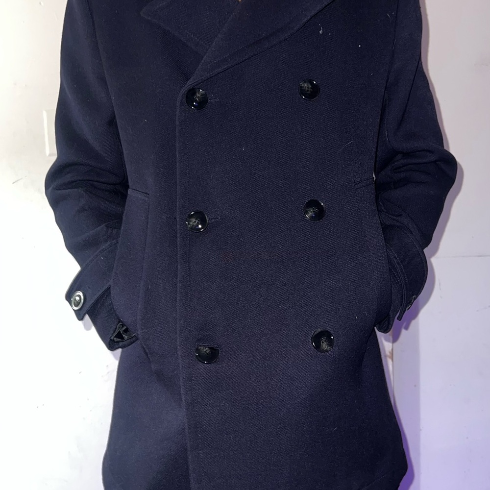Men's Navy Double-Breasted Coat